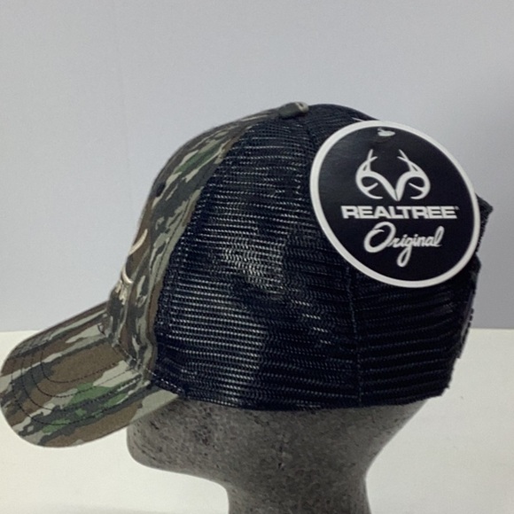 NWT Realtree “Backwoods Mafia” Camouflage and Black Mesh Baseball Cap - Picture 2 of 8